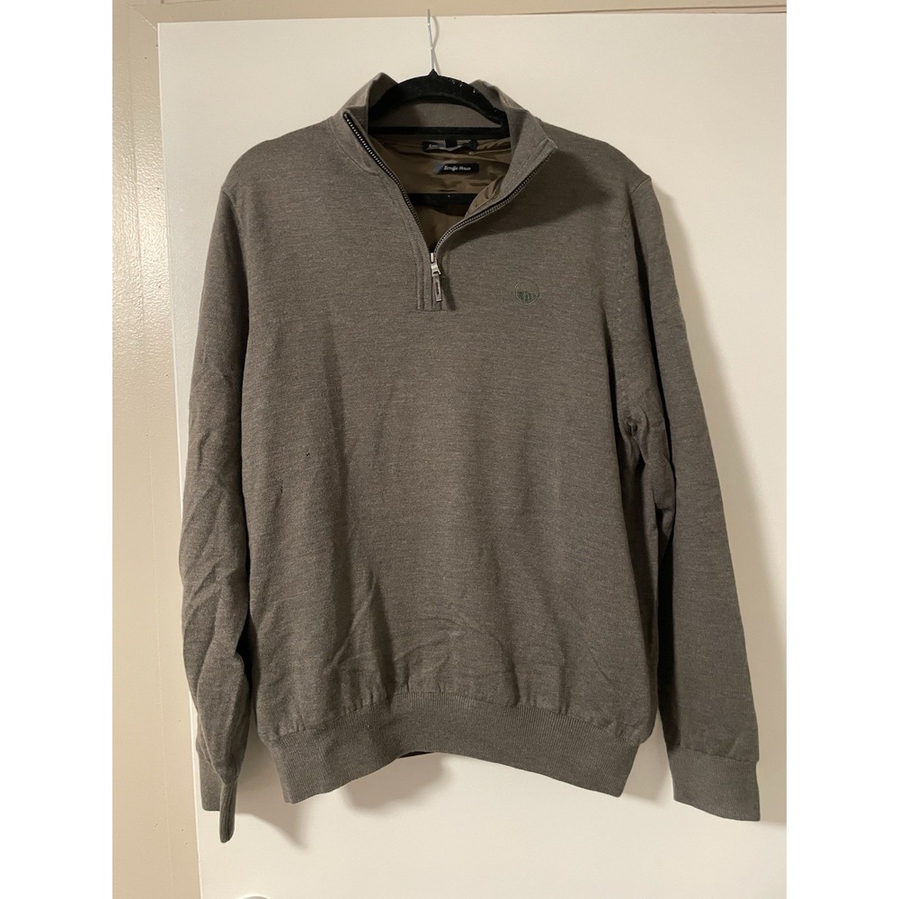 Fairway & Greene Baruffa Merino Wool Quarter Zip Sweater Medium Blue Golf Men